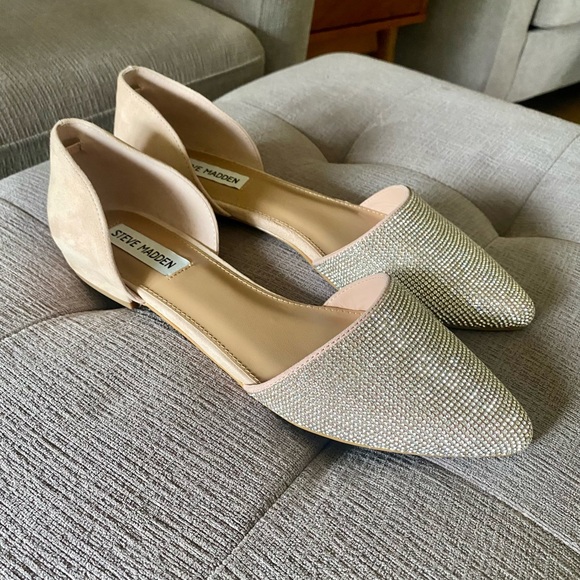 Steve Madden Rhinestone And Blush Suede 